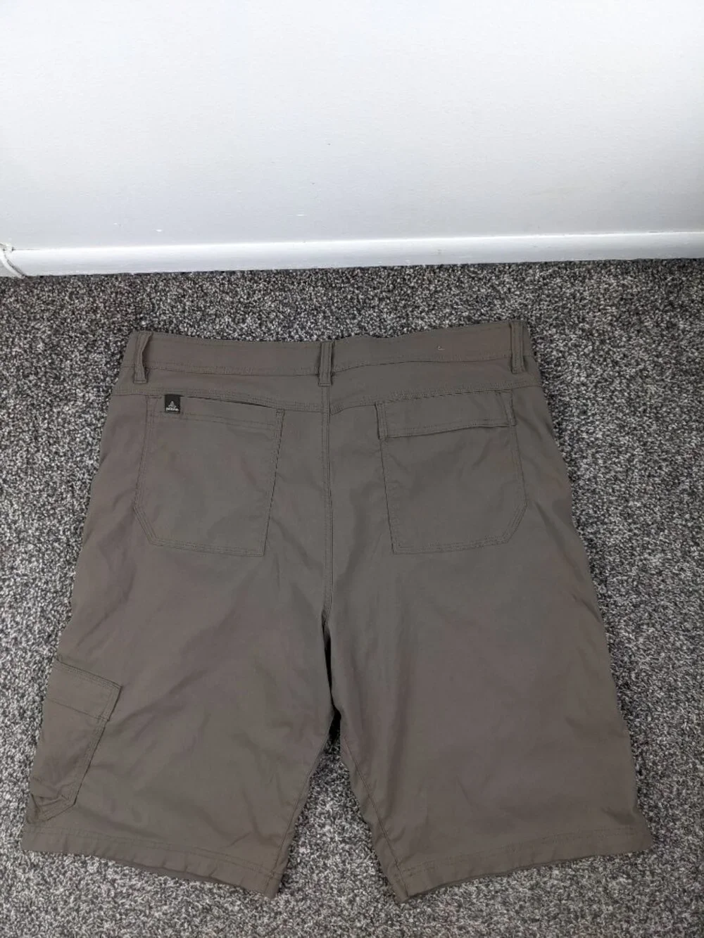 prAna Stretch Zion Shorts Men 38x12 Brown Tan Khaki Nylon Cargo Hiking M3STRE116
